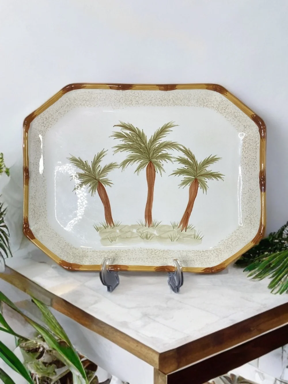 Vintage Century Large Ceramic Serving Platter 16x12.5”
